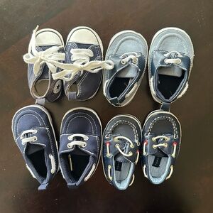 (4) Pair Baby Navy and Blue Boat Shoes, Sneakers